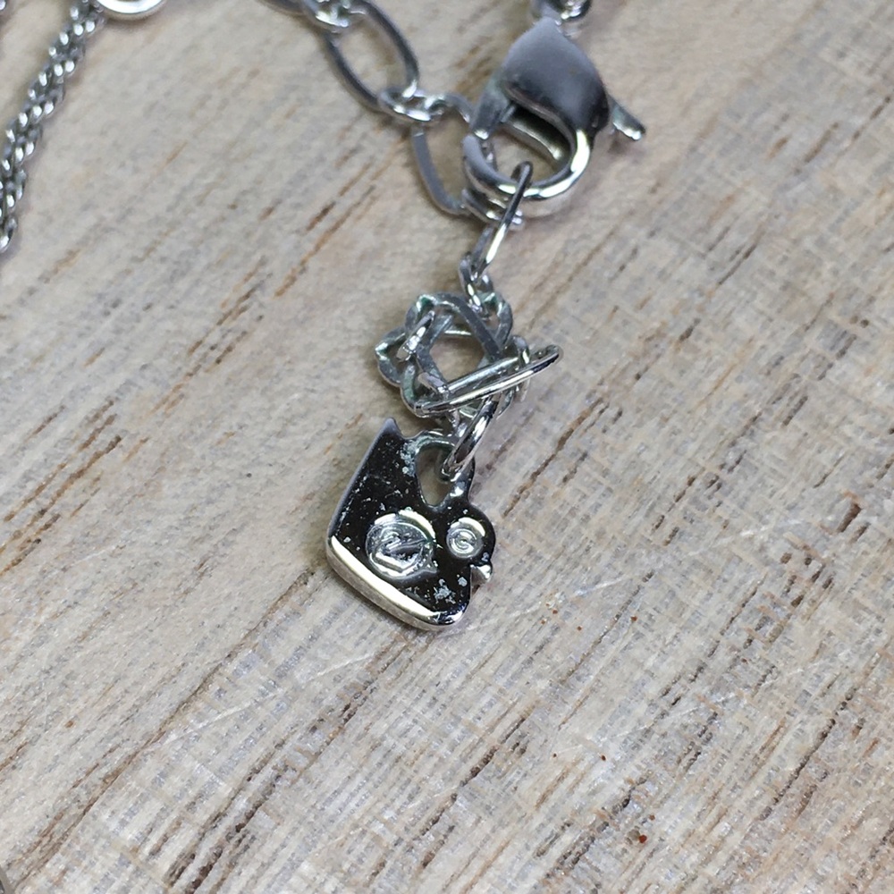 Swarovski Pave Crystal Puffy Heart Pendant Necklace Silver Tone - Picture 6 of 6